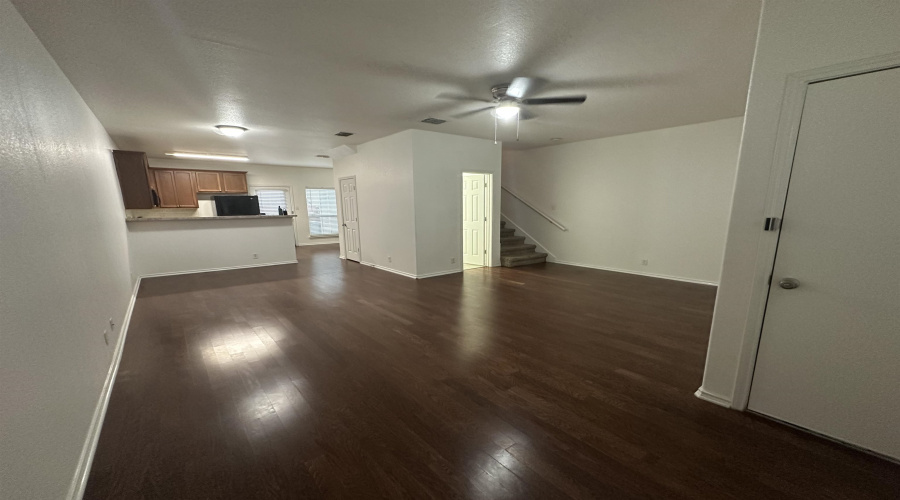 Photo shows living and dining combo from the main entry.
