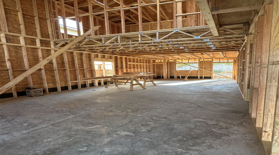 Open to top ceiling
