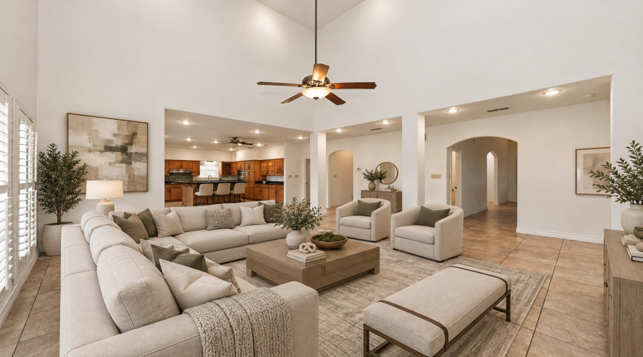 Virtually staged living room