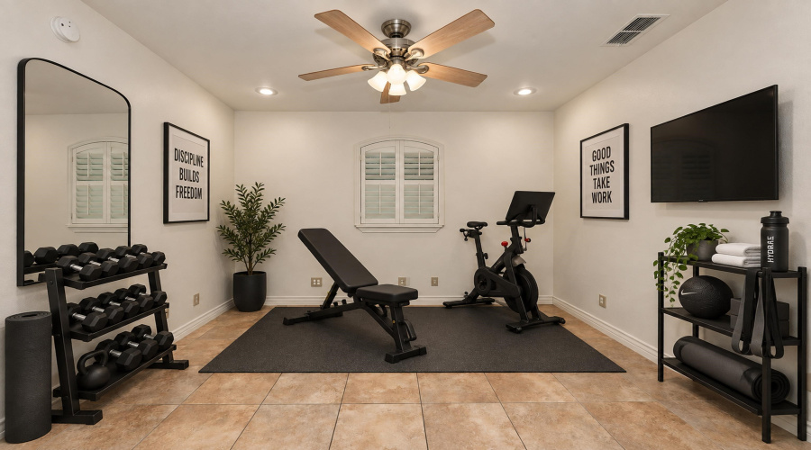 Virtually staged bonus room in primary