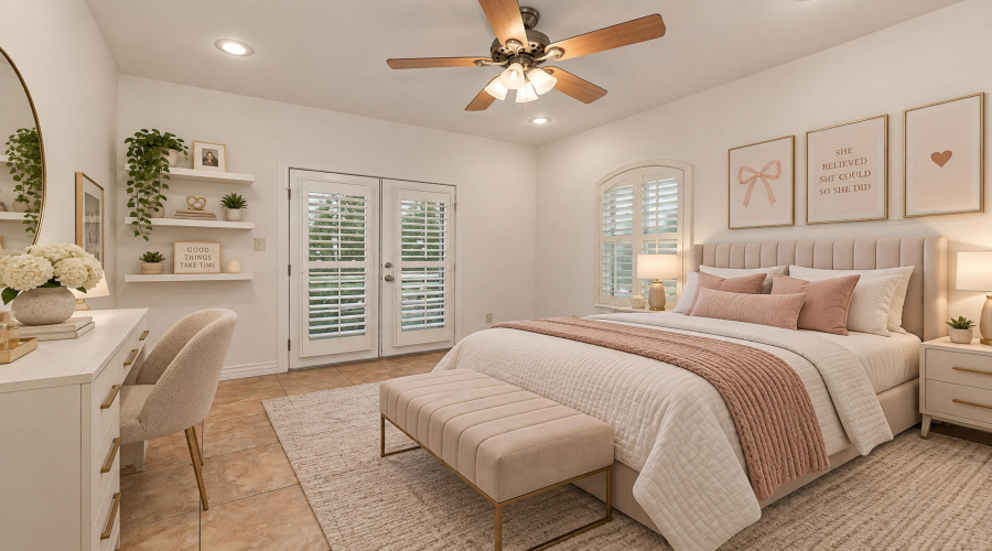 Virtually staged 2nd floor bedroom