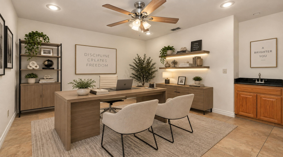 Virtually staged office